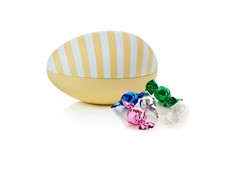 Produktbild Metallägg med chokladkulor, randig