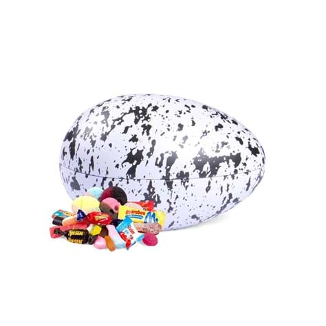 Plåtägg med godis, 15 cm Marble