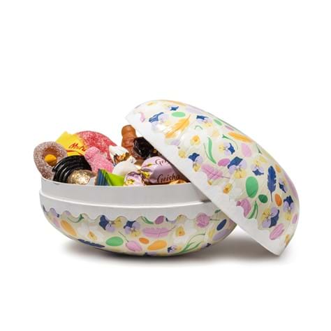 Mönstrat påskägg med godis – 18 cm