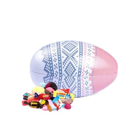 Plåtägg med godis, 18 cm Marius